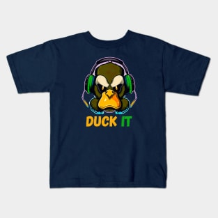 Duck it, Duck with headphones, Duck is my Spirit Animal, Animal Spirit Art Designs Kids T-Shirt